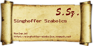 Singhoffer Szabolcs névjegykártya