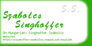 szabolcs singhoffer business card